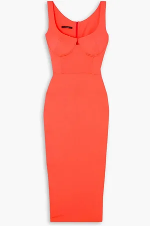 ALEX PERRY Alden stretch-jersey midi dress - Orange - UK 6