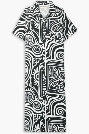 Mara Hoffman Abbie printed TENCEL™ Lyocell and linen-blend midi dress - - S