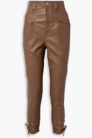 Isabel Marant Badeloisa lace-up leather tapered pants - - FR 40
