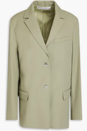 J.W.Anderson Oversized grain de poudre wool blazer - Green - UK 12