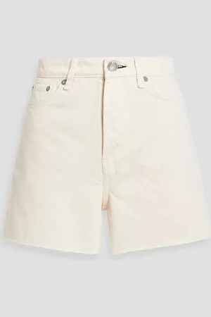 RAG&BONE Maya frayed denim shorts - White - 24