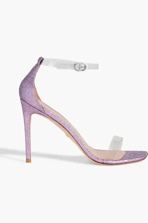 Stuart Weitzman Glittered woven and PVC sandals - Purple - US 8