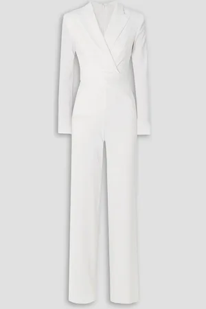 TALBOT RUNHOF Wrap-effect crepe jumpsuit - - DE 42