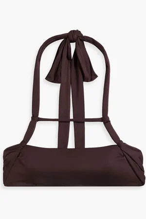 Jacquemus Sofio cutout halterneck bikini top - Brown - XL