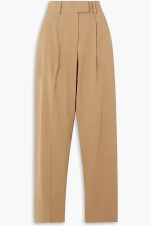 ESSE Classico pleated wool straight-leg pants - Brown - UK 10