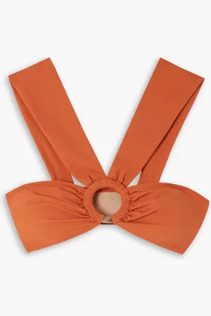 Evarae Sia embellished halterneck bikini top - Brown - M