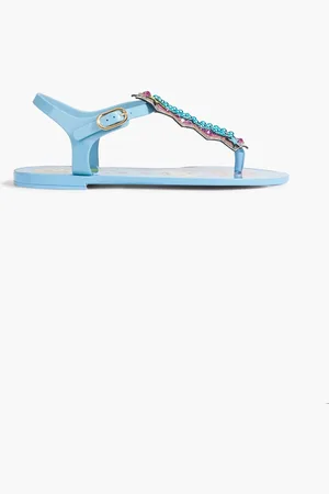 Dolce & Gabbana Embellished rubber sandals - Blue - EU 35