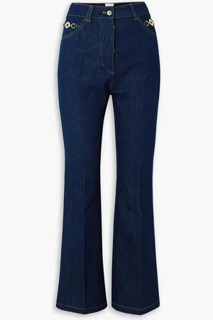 Patou Cropped high-rise flared jeans - Blue - FR 42