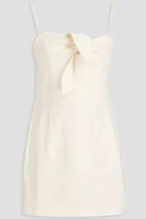 Solid The Aurora knotted linen-blend mini dress - White - M