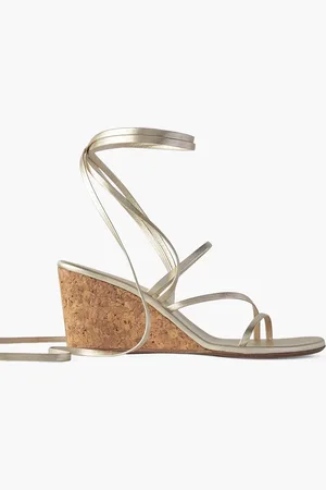 Ancient Greek Sandals Lithi metallic leather wedge sandals - Metallic - EU 41