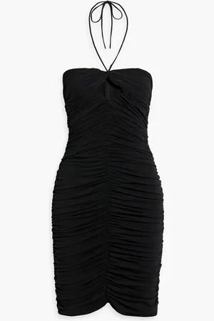 MAGDA BUTRYM Ruched cutout stretch-jersey halterneck mini dress - - FR 34