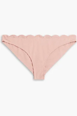 Marysia Santa Barbara textured stretch-crepe mid-rise bikini briefs - Pink - XXS