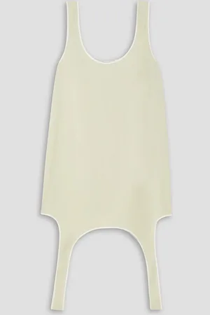 Gauchere Asymmetric crepe de chine dress - White - FR 36