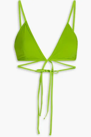 CHRISTOPHER ESBER Looped Tie triangle bikini top - Green - UK 10