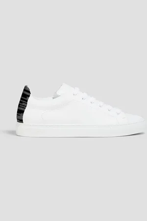 Missoni Jacquard knit-trimmed leather sneakers - - EU 41