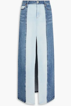 ALICE+OLIVIA Alice Olivia - Georgia two-tone denim maxi skirt - Blue - 25
