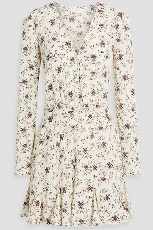 VERONICA BEARD Riggins floral-print silk-blend crepe mini dress - White - US 6