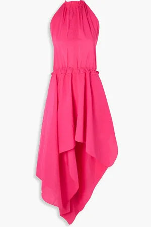 J.W.Anderson Open-back asymmetric taffeta halterneck midi dress - Pink - UK 14
