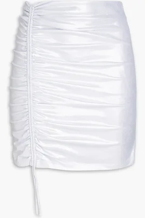 ROTATE Margaritta ruched metallic satin-jersey mini skirt - Metallic - S