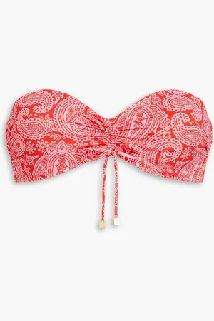 Heidi Klein Ruched paisley-print bandeau bikini top - - M