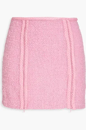 ROTATE Lina zip-detailed bouclé-tweed mini skirt - Pink - DE 38