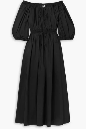 MATTEAU Off-the-shoulder cotton-poplin midi dress - - 5