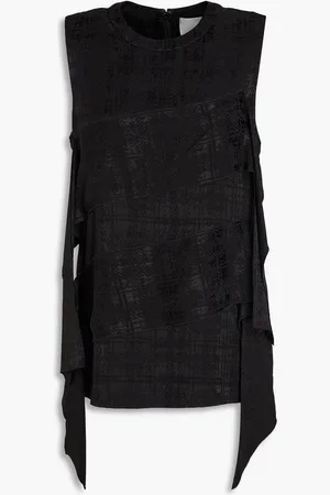 3.1 Phillip Lim Ruffled satin-jacquard top - - US 0