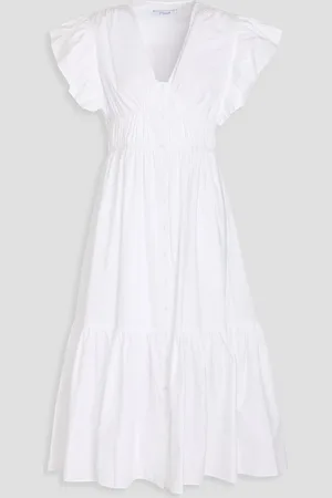 Derek Lam Gathered cotton-poplin midi dress - - US 14