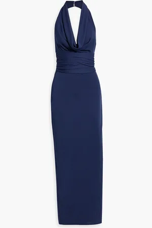 Nicholas Draped jersey halterneck gown - Blue - US 8