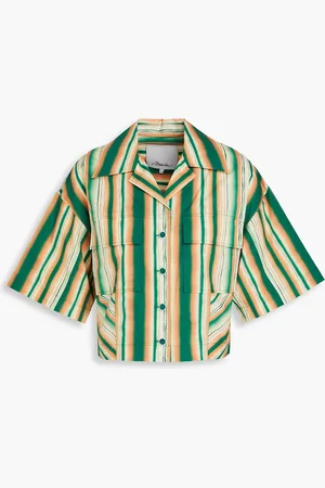 3.1 Phillip Lim Cropped striped cotton-poplin shirt - - US 2