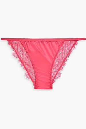 LOVE Stories Satin and lace low-rise briefs - Pink - IT II