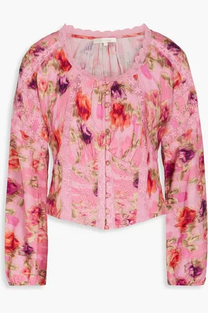 LOVESHACKFANCY Nayeem floral-print cotton-jacquard top - - US 4