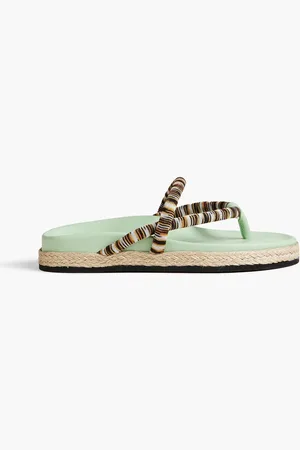 Missoni Striped crochet-knit and leather espadrille sandals - Green - EU 35
