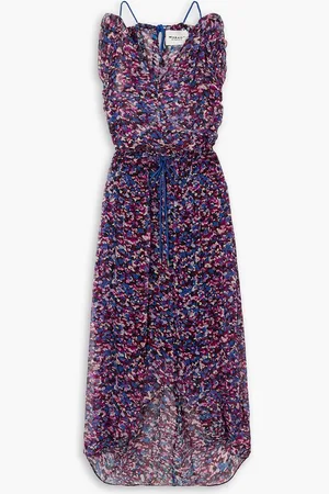Marant Etoile Fadelo tiered printed crepon midi dress - - FR 40