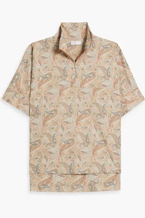 ROSETTA GETTY Printed cotton-blend poplin top - - M