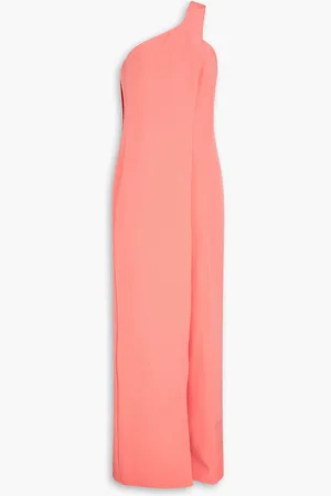 Halston Heritage Juli one-shoulder layered crepe wide-leg jumpsuit - Orange - US 2