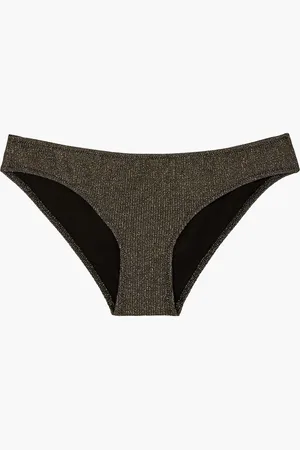Solid The Elle metallic ribbed low-rise bikini briefs - - XS