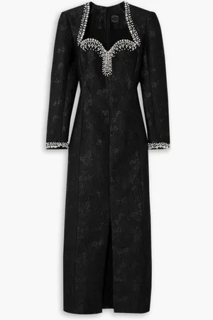 HUISHAN ZHANG Eleanor crystal-embellished cloqué midi dress - - UK 6