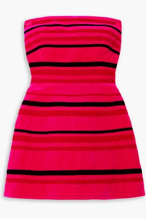 Molly Goddard Dawn strapless striped cotton-velvet mini dress - Pink - UK 10