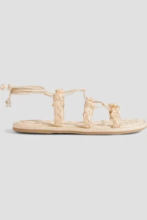 Sam Edelman Zariah leather-trimmed faux raffia sandals - White - US 6