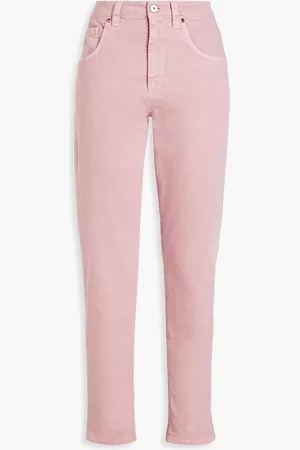 Brunello Cucinelli Bead-embellished high-rise tapered jeans - Pink - IT 50