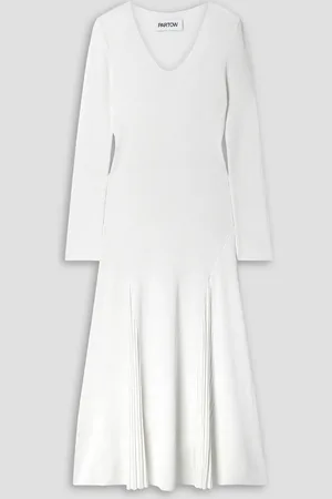Partow Maddox ribbed-knit midi dress - White - XS