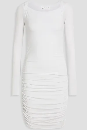 The Line By K Ruched Micro Modal-blend jersey mini dress - - XS