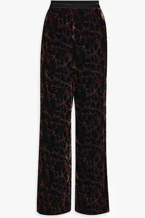 Diane von Furstenberg Montreal leopard-print velvet wide-leg pants - - US 0