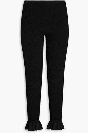 Alexander Wang Ruffled shirred satin-jersey slim-leg pants - - XS