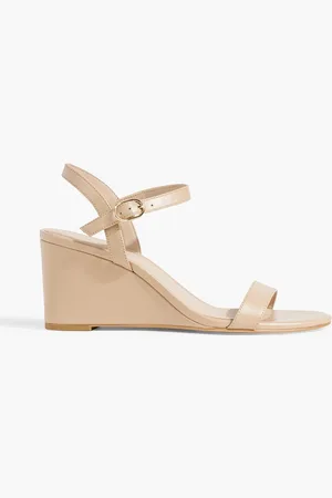 Stuart Weitzman Dancer 75 leather wedge sandals - Neutral - EU 40.5