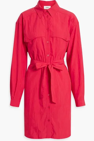 Bash Pearl belted Lyocell-blend poplin mini shirt dress - - 0