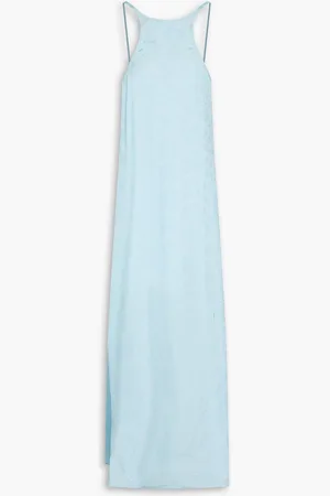 Ganni Jacquard maxi slip dress - Blue - DE 50