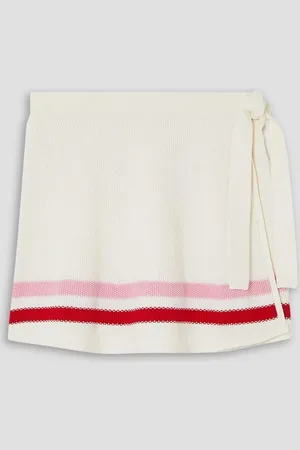 The Upside Salima striped cotton mini wrap skirt - - US 6