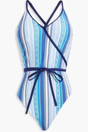 Lemlem Eshal wrap-effect stretch-jacquard swimsuit - - L